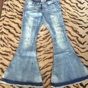 One by OneTeaspoonZiggy Blue Blonde Extreme Flares